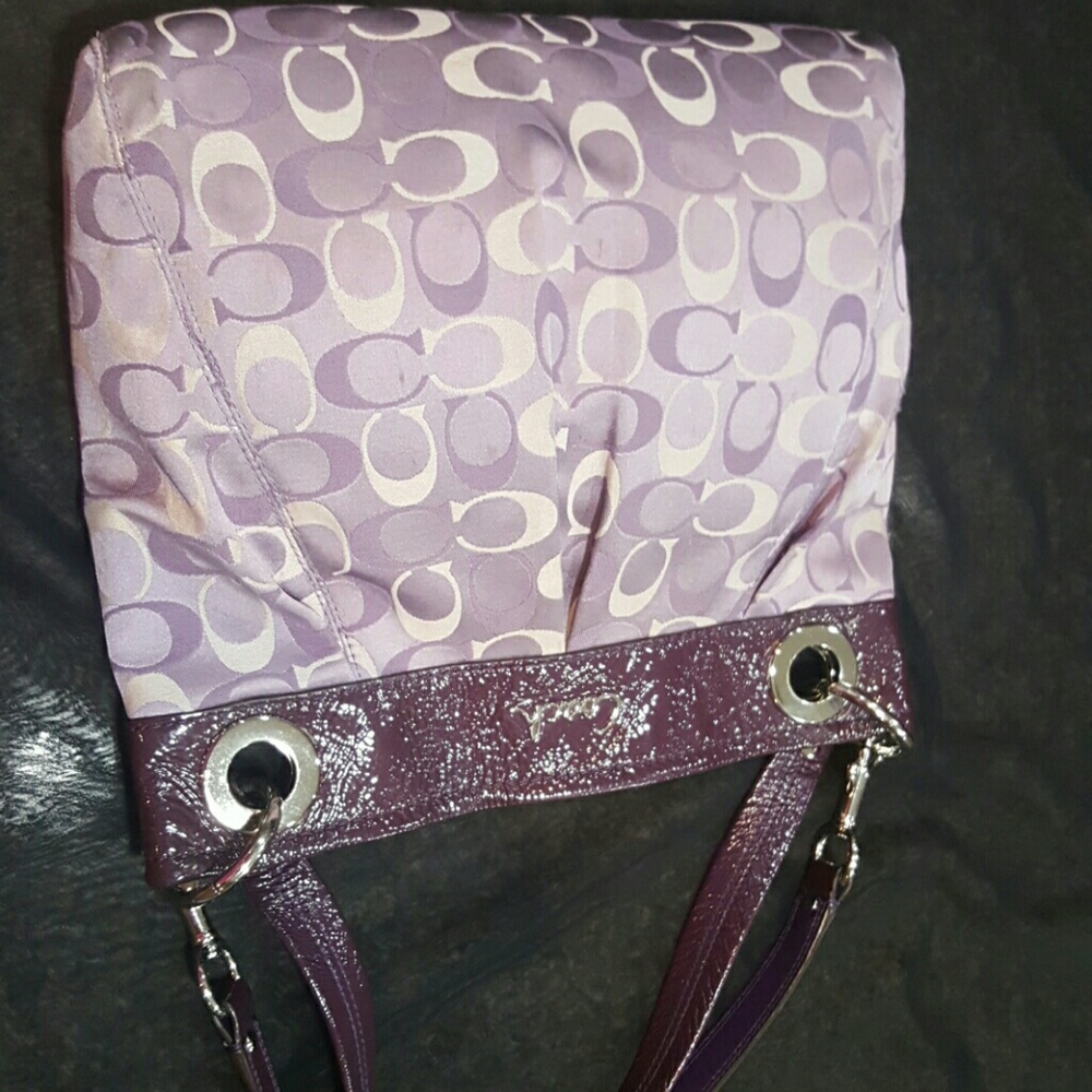 Coach purse with silver accent